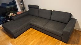 Corner Sofa Sorvallen with Storage Box, Dark Grey