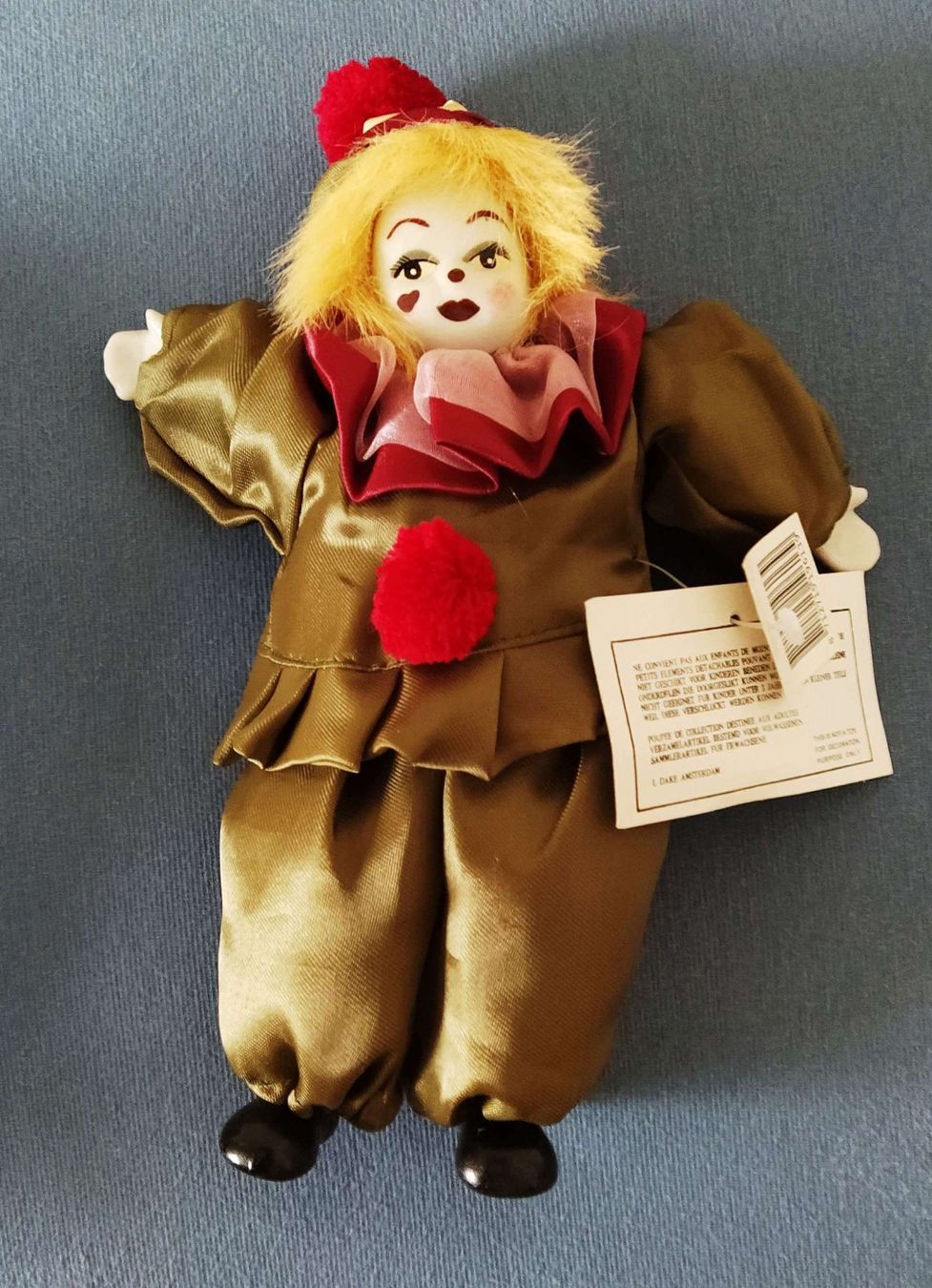 Bambole: Clown,  L. Dake Amsterdam - 25 cm - – Nuovo e nell'imballaggio originale da Zürich venduto da 1-2-3 1