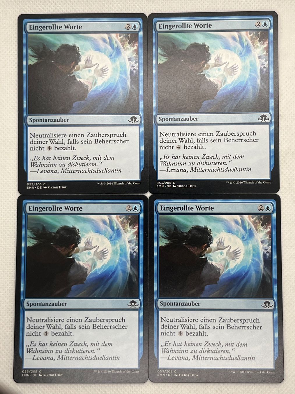 Magic The Gathering Carte collezionabili: Magic The Gathering: 4x Eingerollte Worte - Top Zustand! – Usato da Hinterkappelen venduto da Kim1992