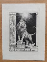 Exlibris Franz Stassen - Original Radierung Löwe Schiller
