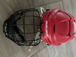 Casque de hockey sur glace Bauer rouge taille M