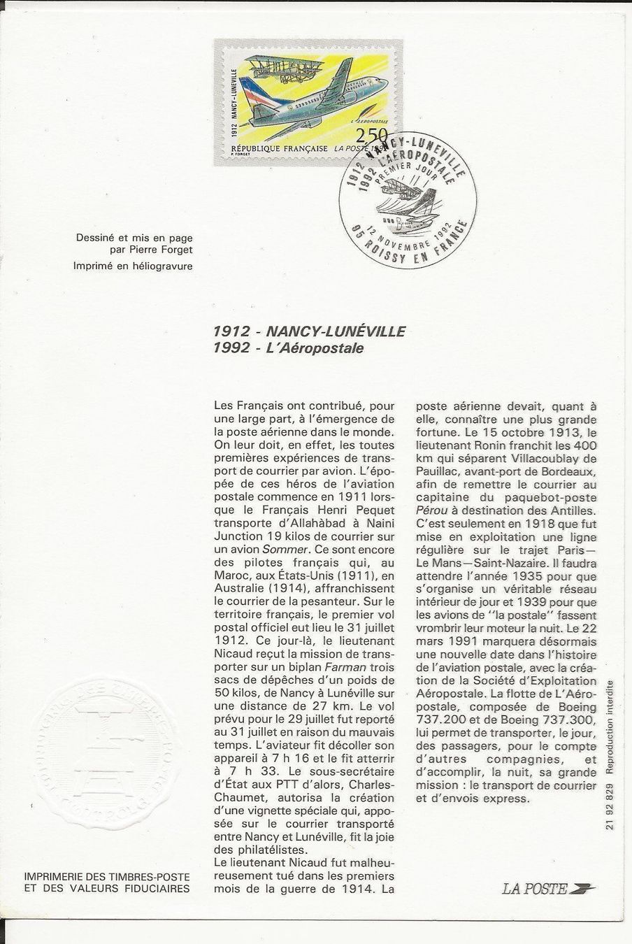 Tutti i francobolli: FDC Nancy Luneville Office poste 1992 – Nuovo (secondo la descrizione) da Sion venduto da PierreP01