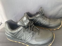 Sneaker New Balance 574 schwarz Leder gebrauchter Zustand