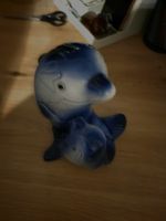 Blaue Delfin-Spardose, Vintage-Stil 