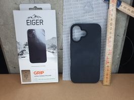 Eiger Grip Huelle fir Apple iPhone 16, schwarz, neu aber uni