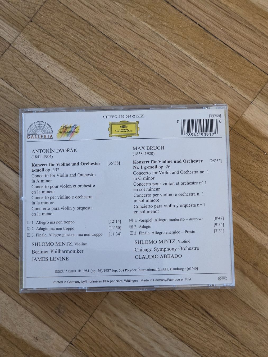 CD: CD: Bruch, Dvorak - Violinkonzerte mit Shlomo Mintz – Usato da Aesch BL venduto da immon 1