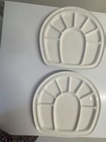 2er Set Tapas-Schalen / Servierteller, Weiss, Keramik