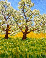 Frühlingsbäume (Öl auf Leinwand) Nr. 143