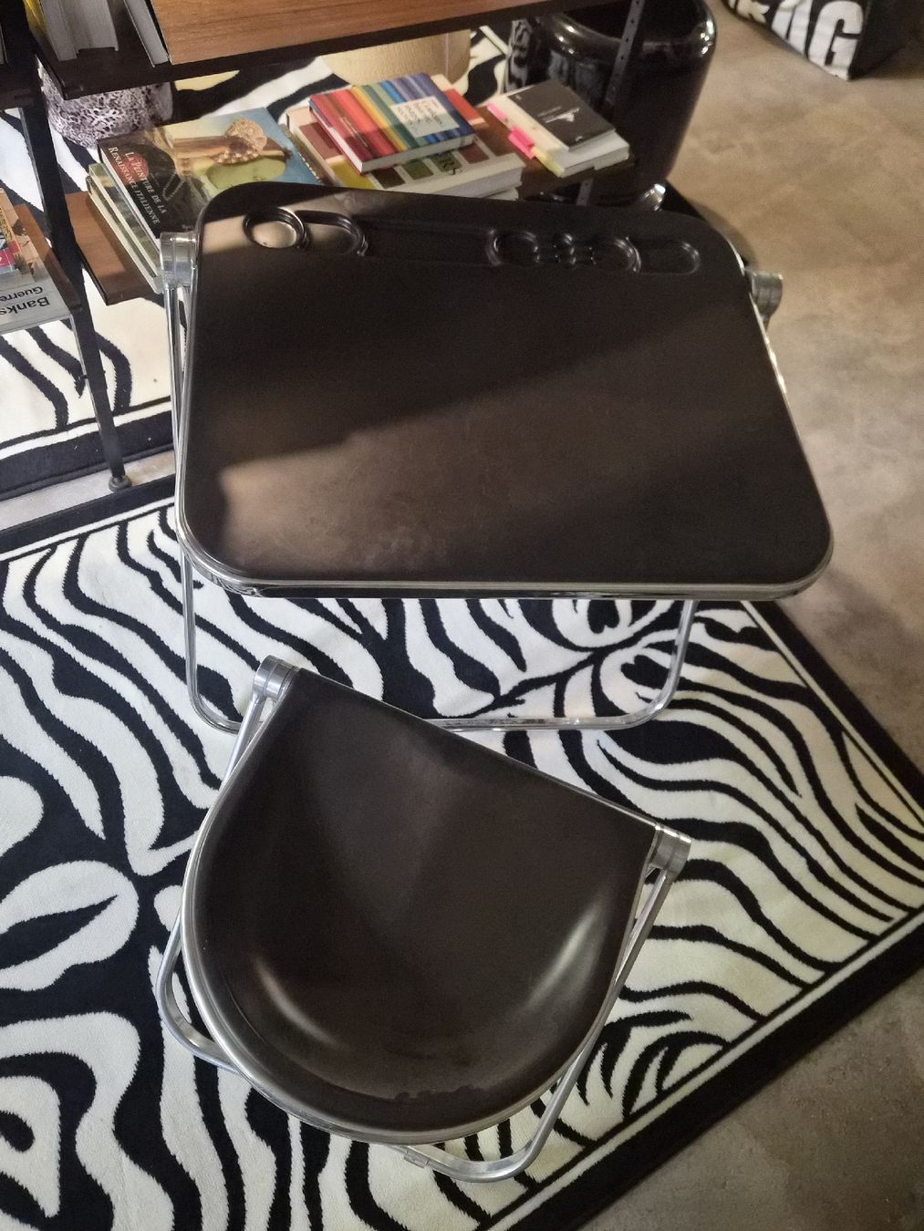 Castelli Poltrone: table et chaise Anonima Castelli chrome et brun – Usato da Nyon venduto da dic_5cqx 2