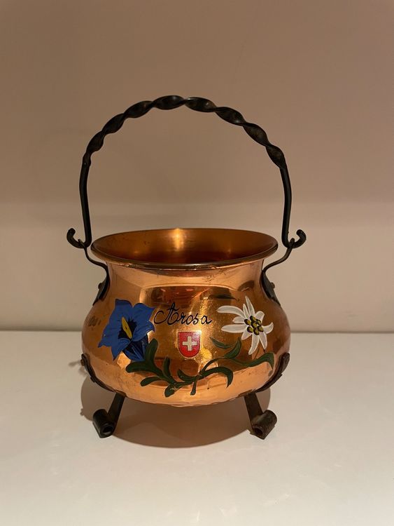 Kleiner Vintage Kupferkessel / Blumentopf / Aschenbecher Kaufen auf