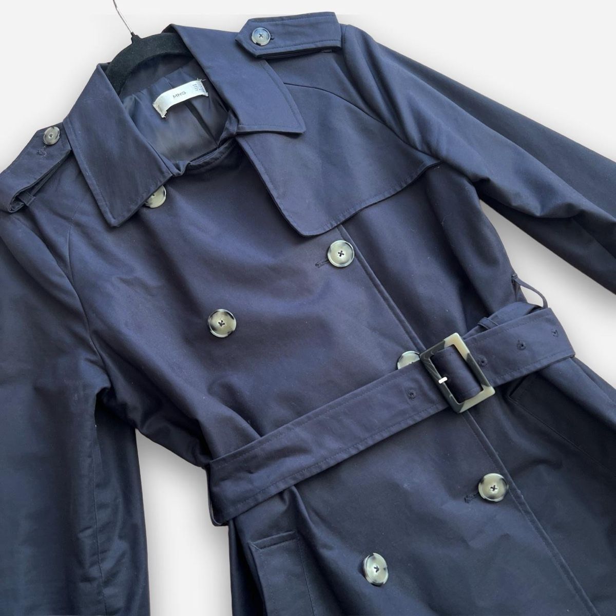 Mango Cappotti: Mango Navy Blue Double-Breasted Trench Coat – Nuovo (secondo la descrizione) da Dübendorf venduto da kko_7xld 2