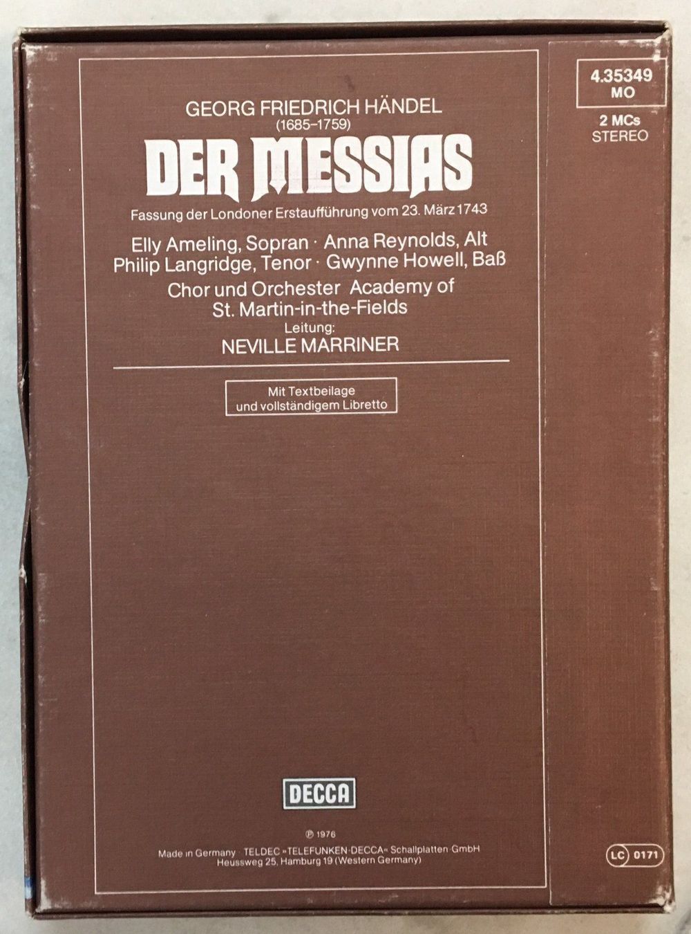Musicassette: Händel-Der Messias Kassette – Usato da Oftringen venduto da Vucki 2