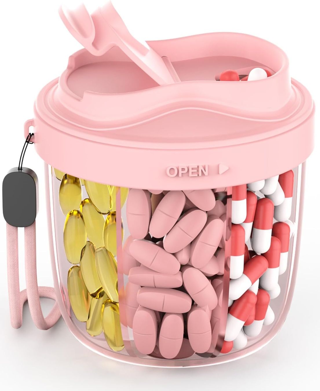 Contenitori & Simili: Tablettenbox 7 Tage rund mit grossen Fächern Rosa – Nuovo e nell'imballaggio originale da Suhr venduto da SchnapperCH