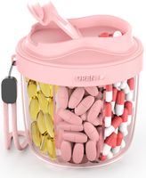 Tablettenbox 7 Tage rund mit grossen Fächern Rosa
