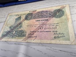 Syrien 1 Livre 1939 Banknote guter Zustand