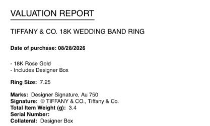 Tiffany & Co. Ringe: Tiffany & Co Wedding Band 18K Ring – Gebraucht aus Kilchberg ZH von ann_8pwh 2