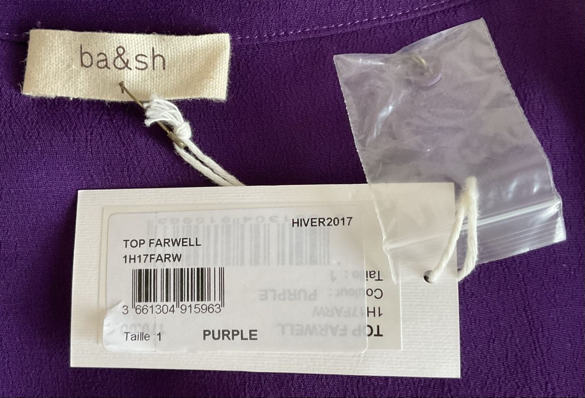 Ba&Sh Camicette: ba&sh top violet foncé – Nuovo e nell'imballaggio originale da Corseaux venduto da Mililaforet75 5