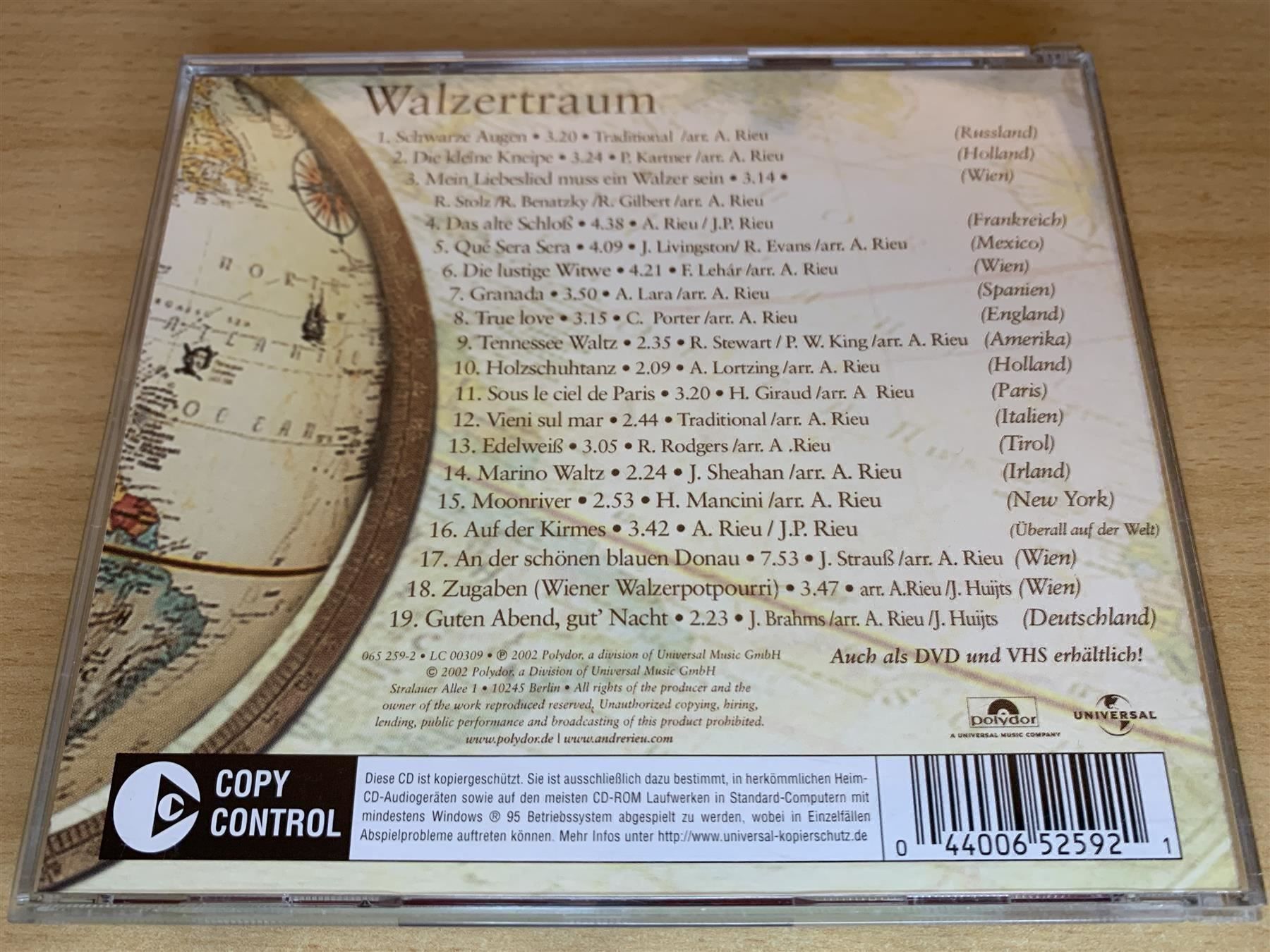 CD: André Rieu – Walzertraum – Usato da Rikon im Tösstal venduto da Alpenmutz 1