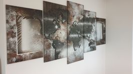 5-Teiliges Bild Weltkarte