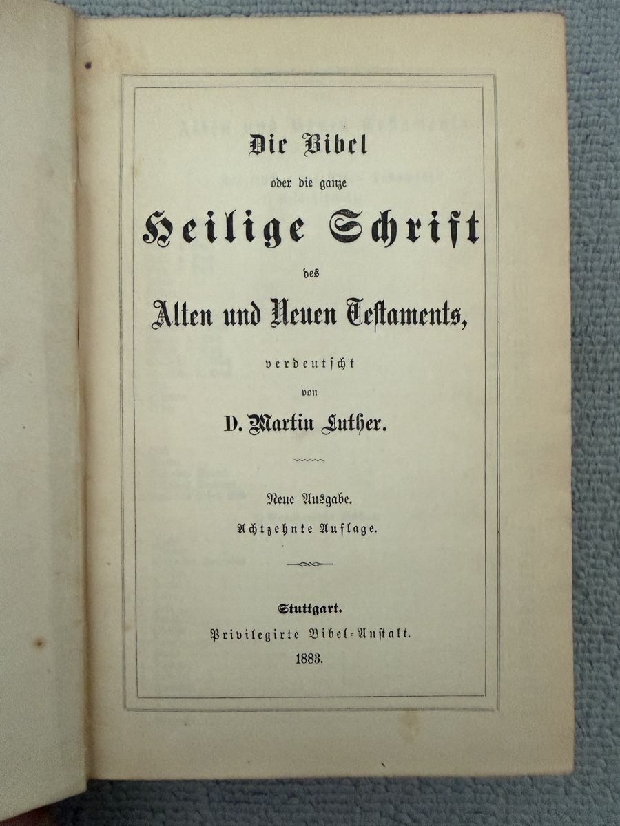 Libri: ////Antike Luther Bibel von 1883 //// – Usato da Birmenstorf AG venduto da Pat_roll 3