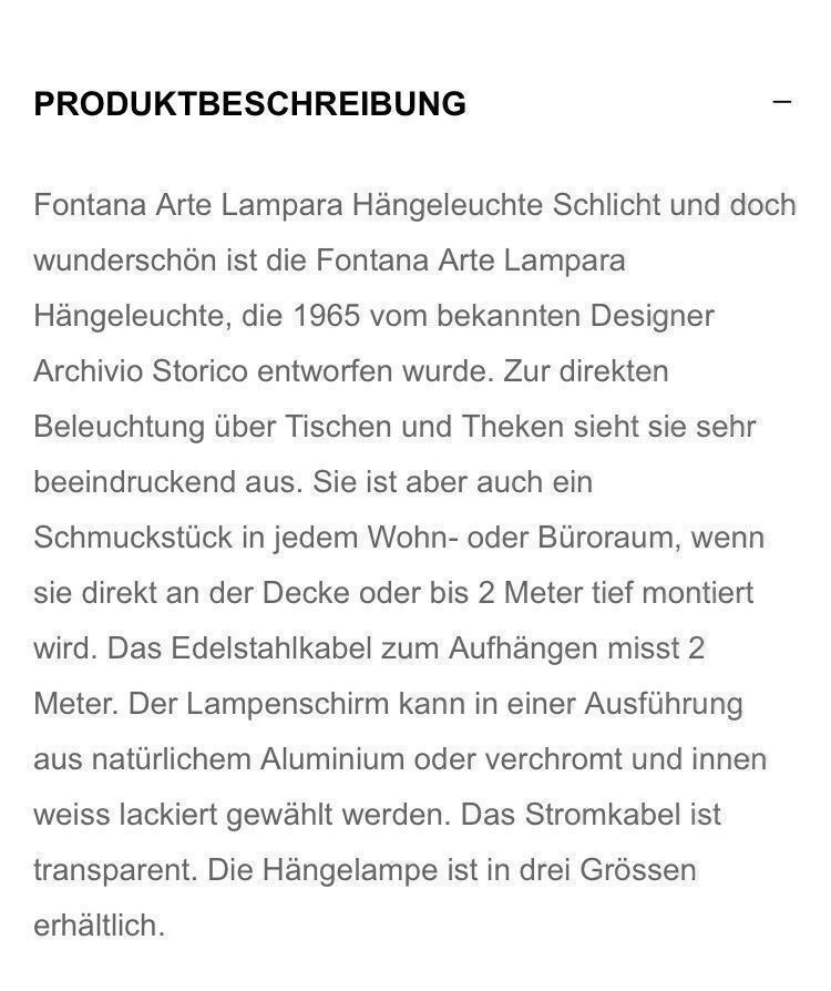 FontanaArte Lampadari & plafoniere: Design Hängeleuchte Lampe Deckenl. 2 Stk – Nuovo (secondo la descrizione) da Wohlen b. Bern venduto da nicolez8 3