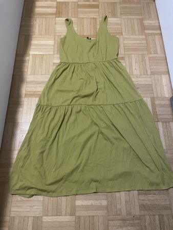 Langes Sommerkleid olivgrün ärmellos Top Zustand Gr. S