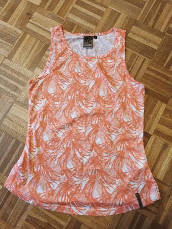 EP Sommer Tank Shirt Gr S orange weiss 15% Linen Damen