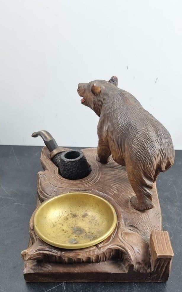 Portacenere: Raucherset um 1920 Brienzer Schnitzerei Aschenbecher Pfeife – Usato da Flums venduto da Flumsantik 1