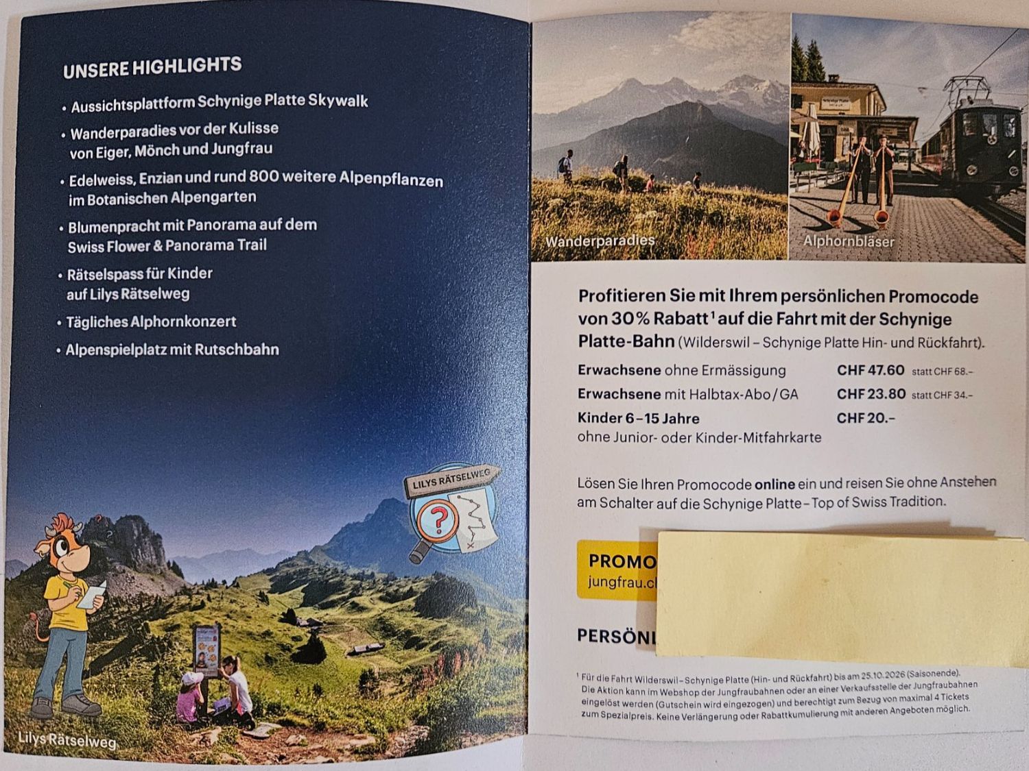 Buoni: Schynige Platte Gutschein 30% – Nuovo e nell'imballaggio originale da Worb venduto da jun_fj8w 1