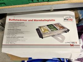 ProChef Buffetwärmer und Warmhalteplatte 3 Behälter 300W