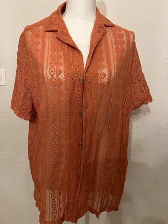 Sommer Hemd  Orange, transparent, Grösse M, Top Zustand!