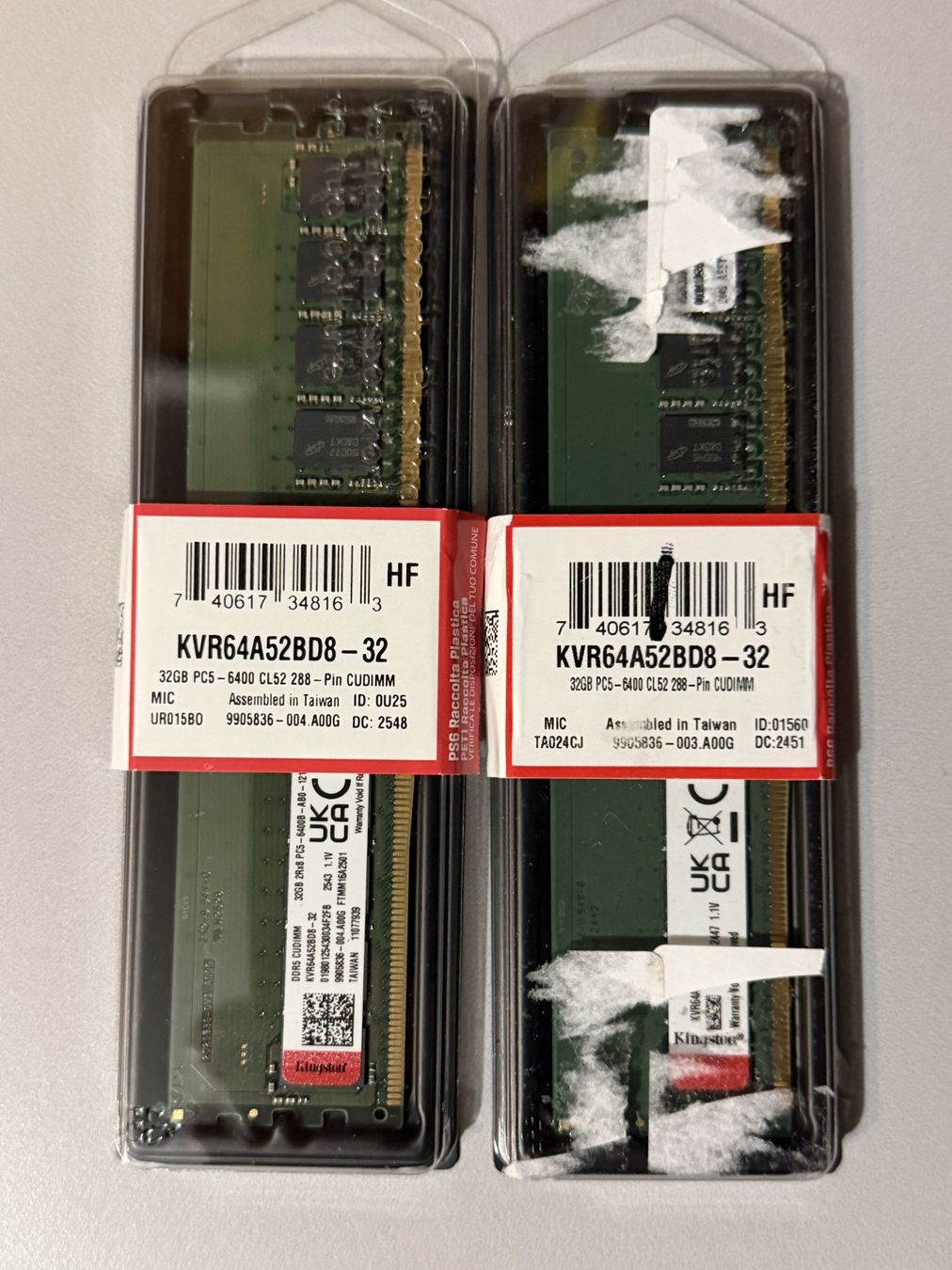 Kingston Memoria / RAM: Kingston DDR5-6400 64 GB CUDIMM – Nuovo (secondo la descrizione) da Galmiz venduto da Vual 2