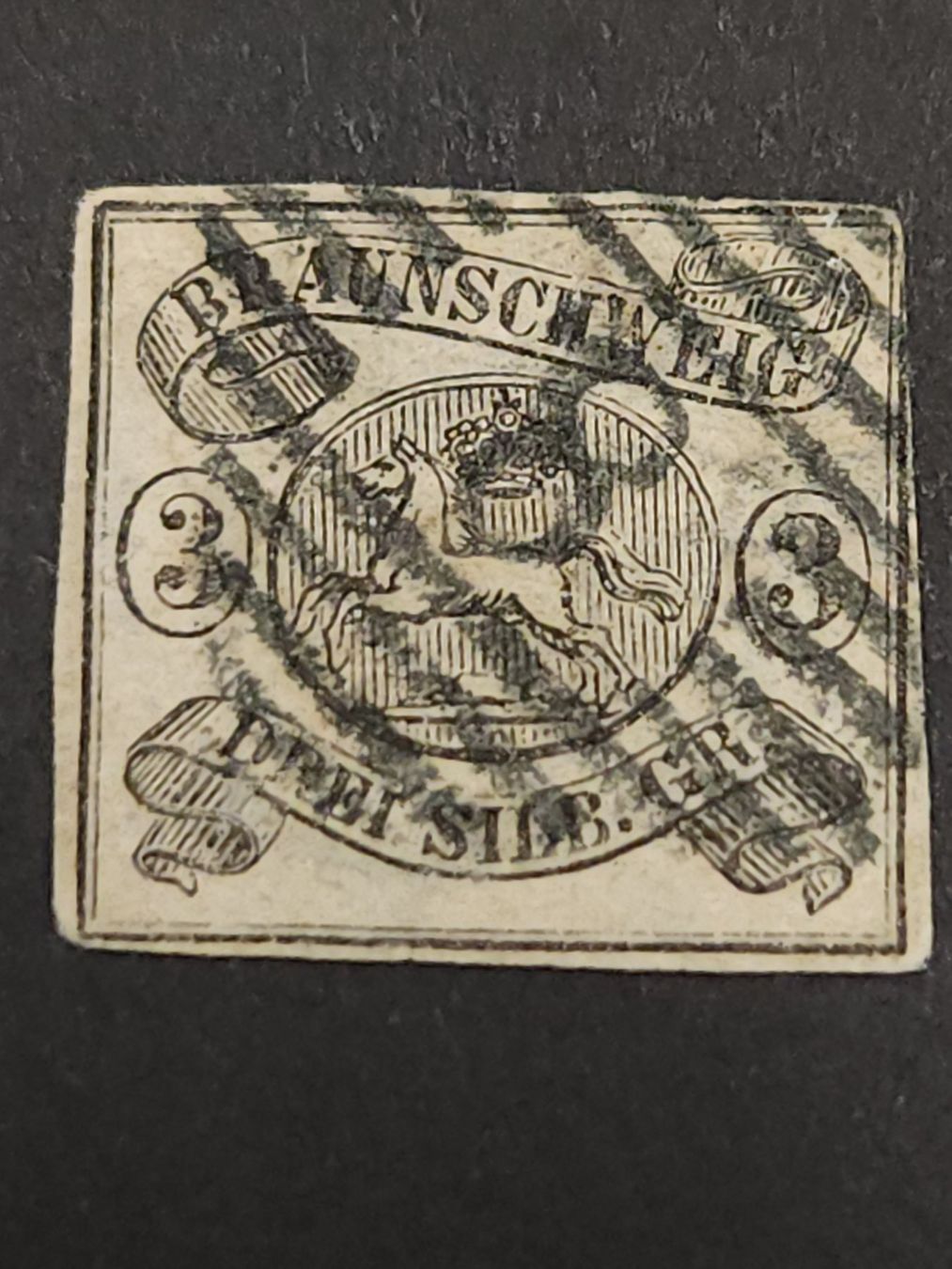 Alle Briefmarken: Braunschweig Mi-Nr. 8 gestempelt 100 Fr – Gebraucht aus Kriens von Nidfeld45 1