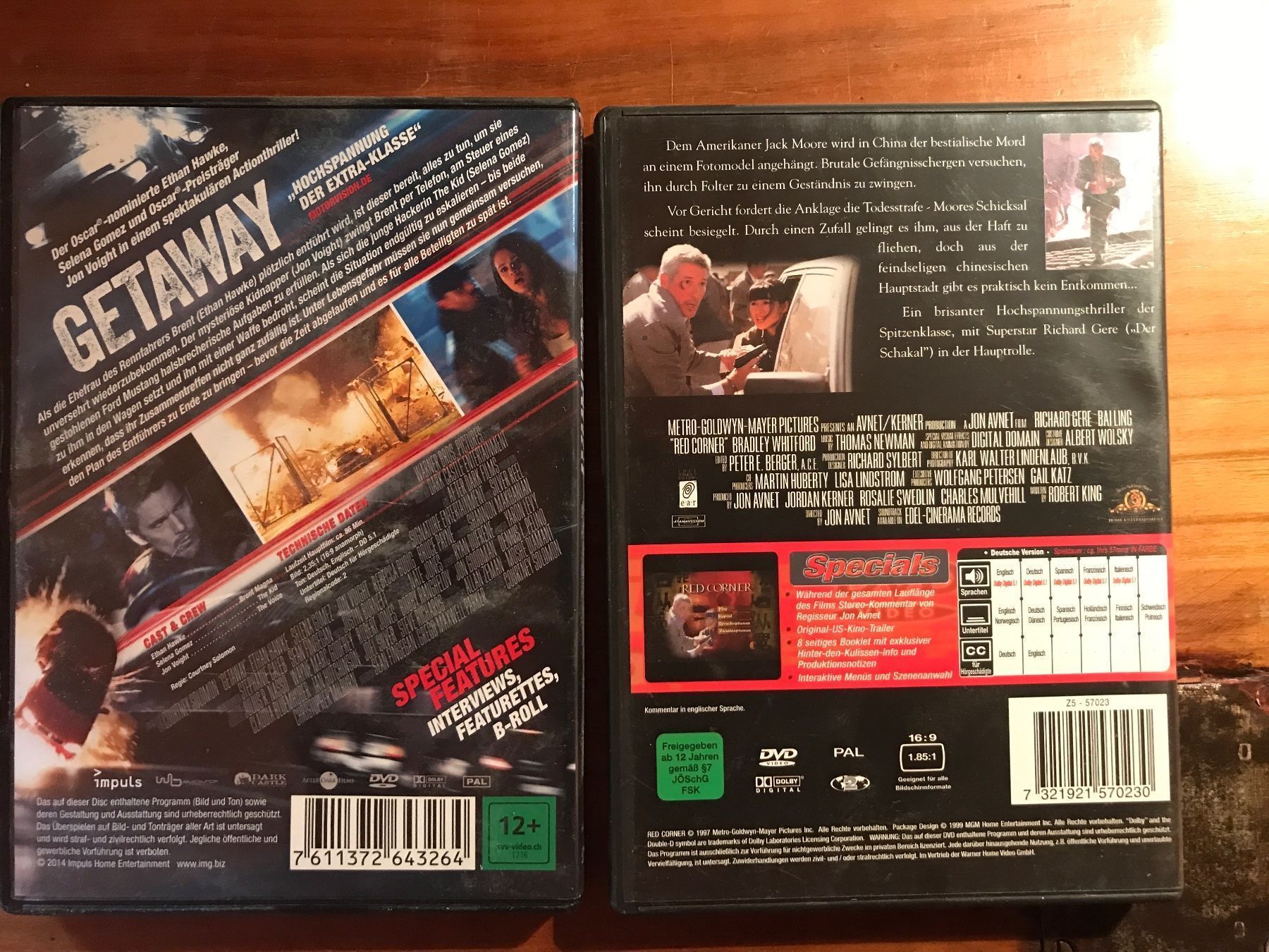 Tutti i DVDs: Getaway, Red Corner (Ritchard Gere) – Usato da Schliern b. Köniz venduto da Corinu59 1