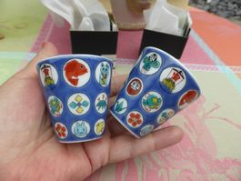 2 SAKE TASSE CUPS KUTANI - MADE IN JAPAN - PORZELLAN - NEU
