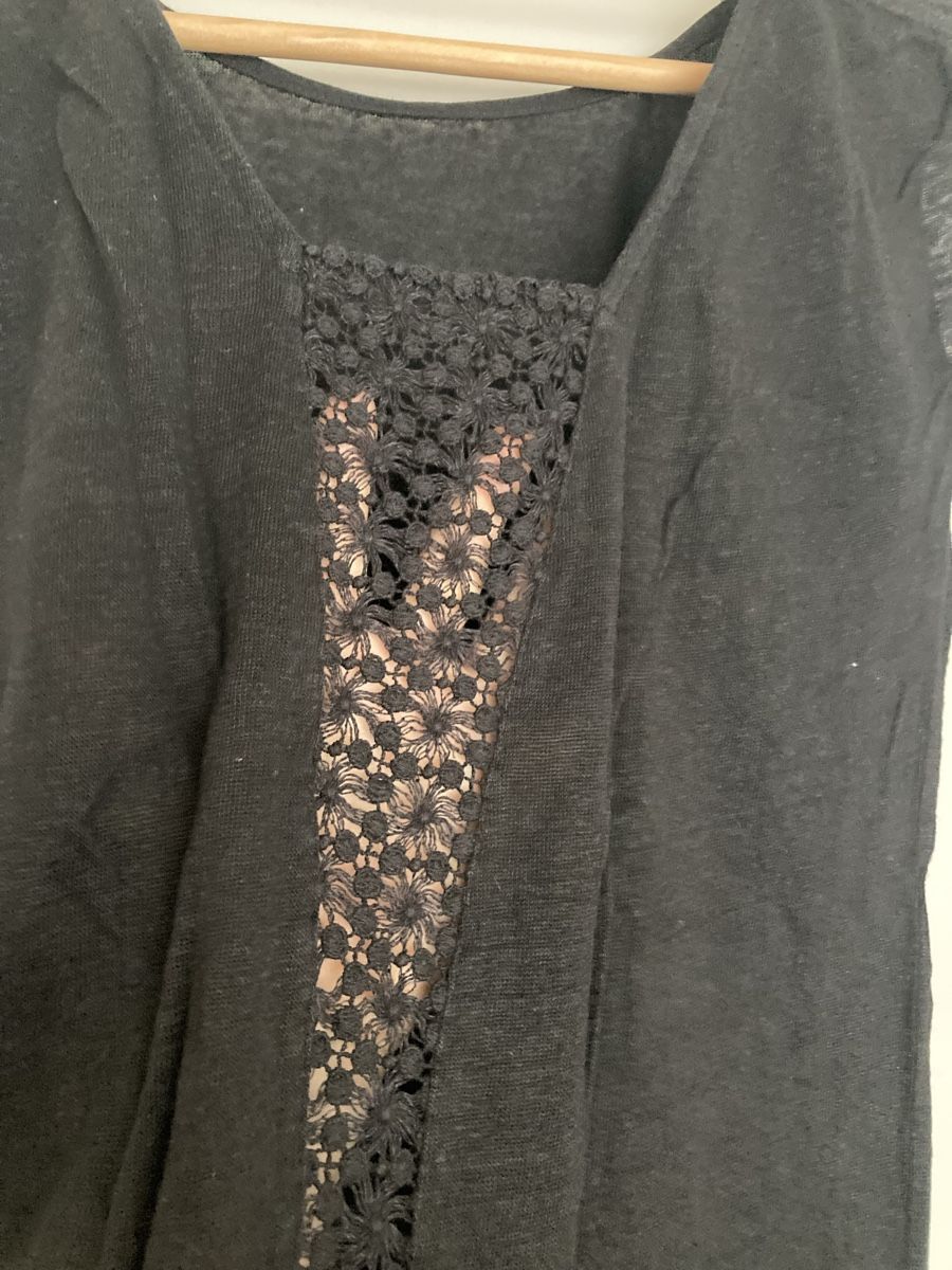 Top: Damen-Top schwarz, Gr. S mit Spitze – Usato da Schlieren venduto da cotopaxi06 3