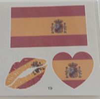 WM 2026 Tattoo Spanien Flagge Kuss Herz Aufkleber Set