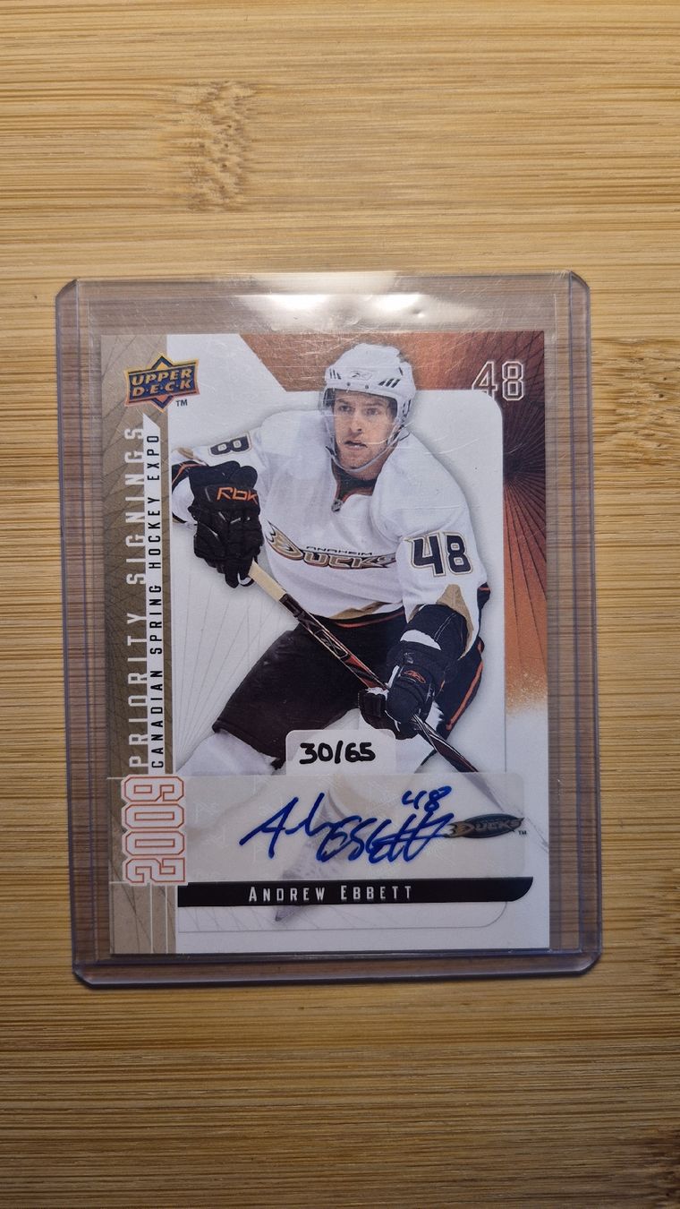 NHL Carte collezionabili: 2009 NHL Priority Signings Andrew Ebbett 30/65 – Usato da Bellach venduto da paedu-1980