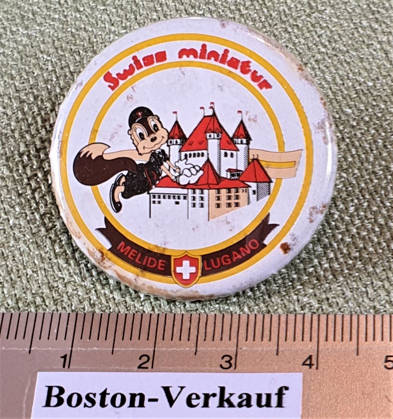 Placchette & Badge: B772 Button Swiss miniatur Melide Lugano – Usato da Reinach BL venduto da Boston-Verkauf 2