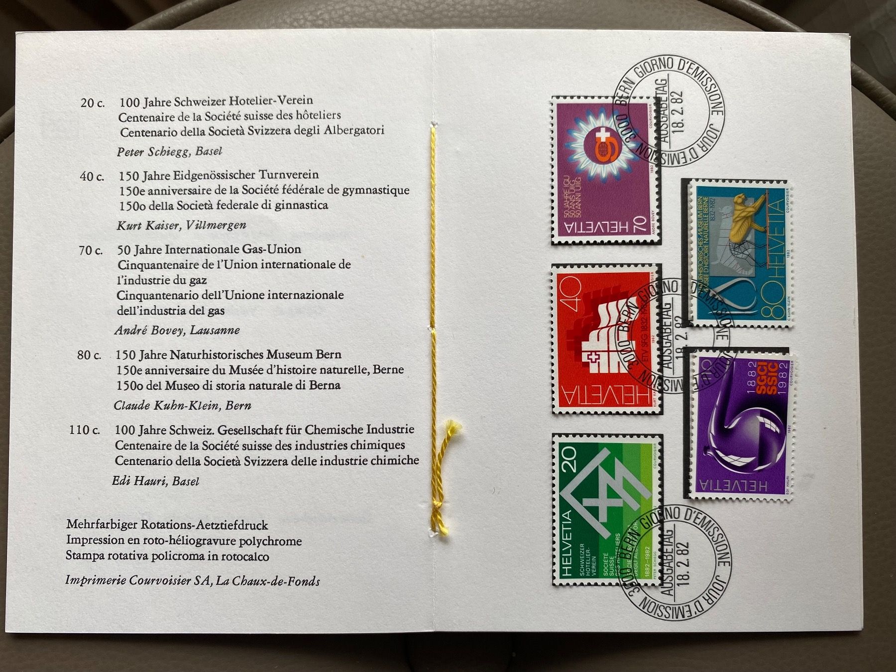 Tutti i francobolli: Sondermarken 1982, ET – Usato da Aarau venduto da hilde47