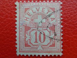1882, Nr.55 (weisses Papier) mit Tessiner Strahlenstempel!