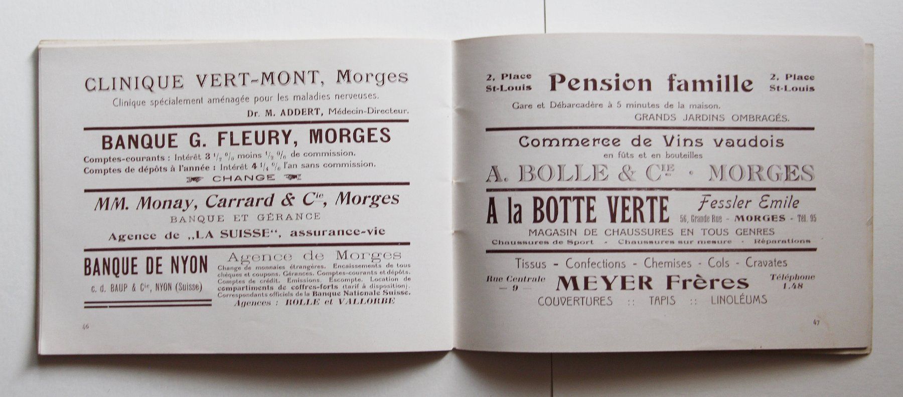 Dokumente: SELTENE WERBE-BROCHURE "MORGES" ca. 1915  RENÉ MARTIN – Gebraucht aus St. Gallen von modernetc 7