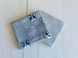 2 Fat quarter/Coupons patchwork & couture - Bulldog Lignes