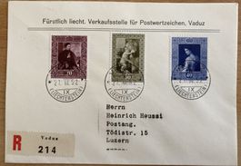 R-FDC FL 1952 Fürstliche Gemäldegalerie II, SBK 180 Fr.