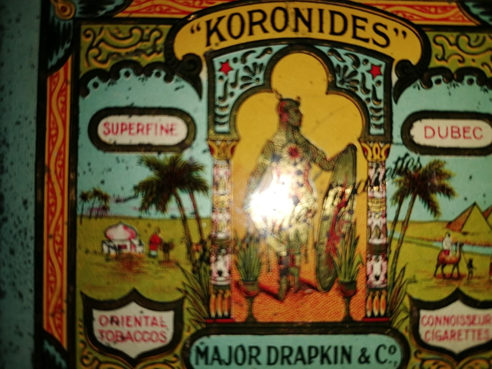 Tabak: Antike Blechdose Koronides 25 Zigaretten Deckel dose 1910 – Gebraucht aus Zürich von Tin4Life 4