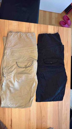 Gr46 🤰🏻 2 Umstandshosen beige und schwarz gebraucht