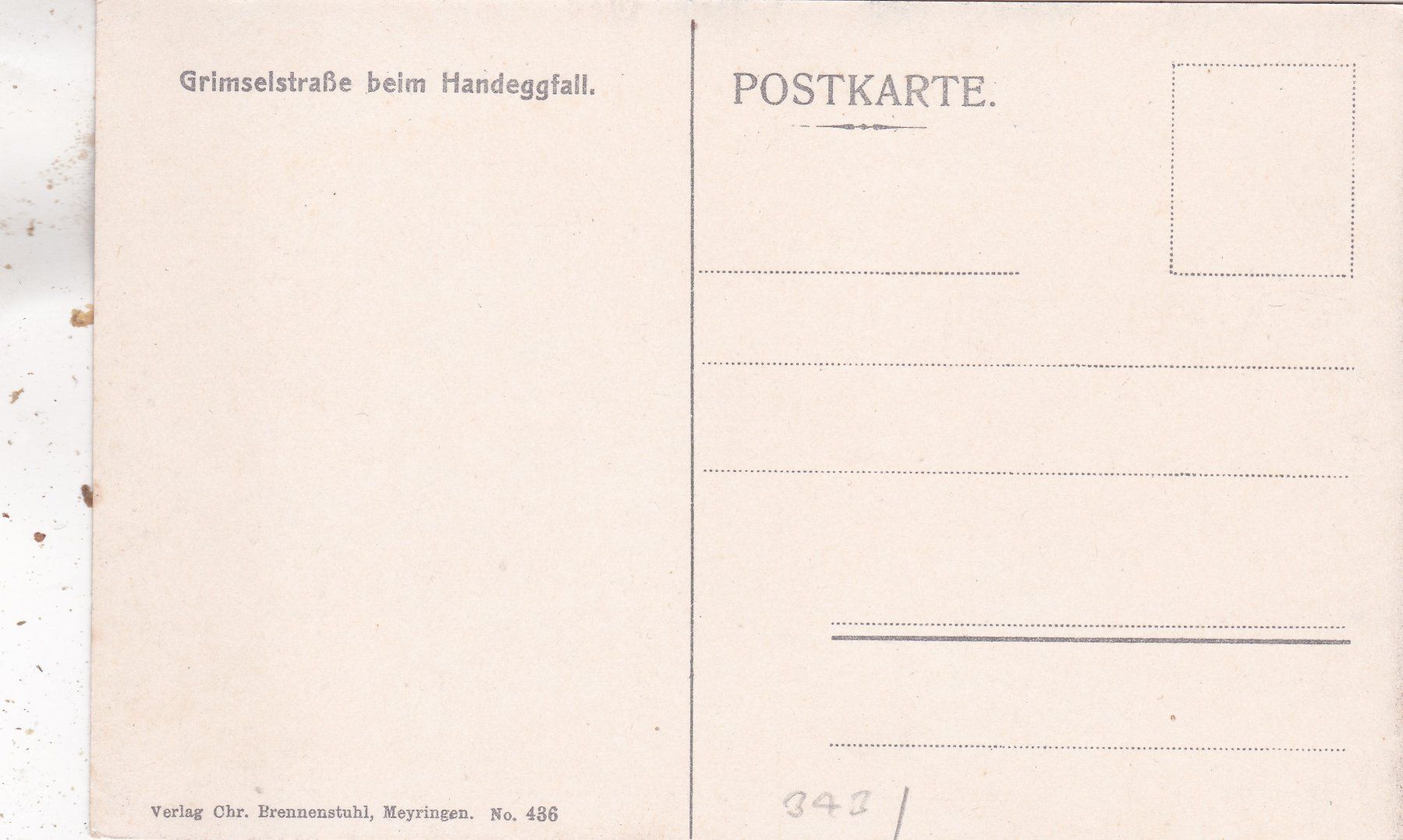 Cartoline postali: Grimselstrasse beim  Handeggfall – Usato da Herisau venduto da Lisegrat2008 1