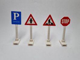 Lego 4x Verkehrsschilder / Schilder / Strassenschilder