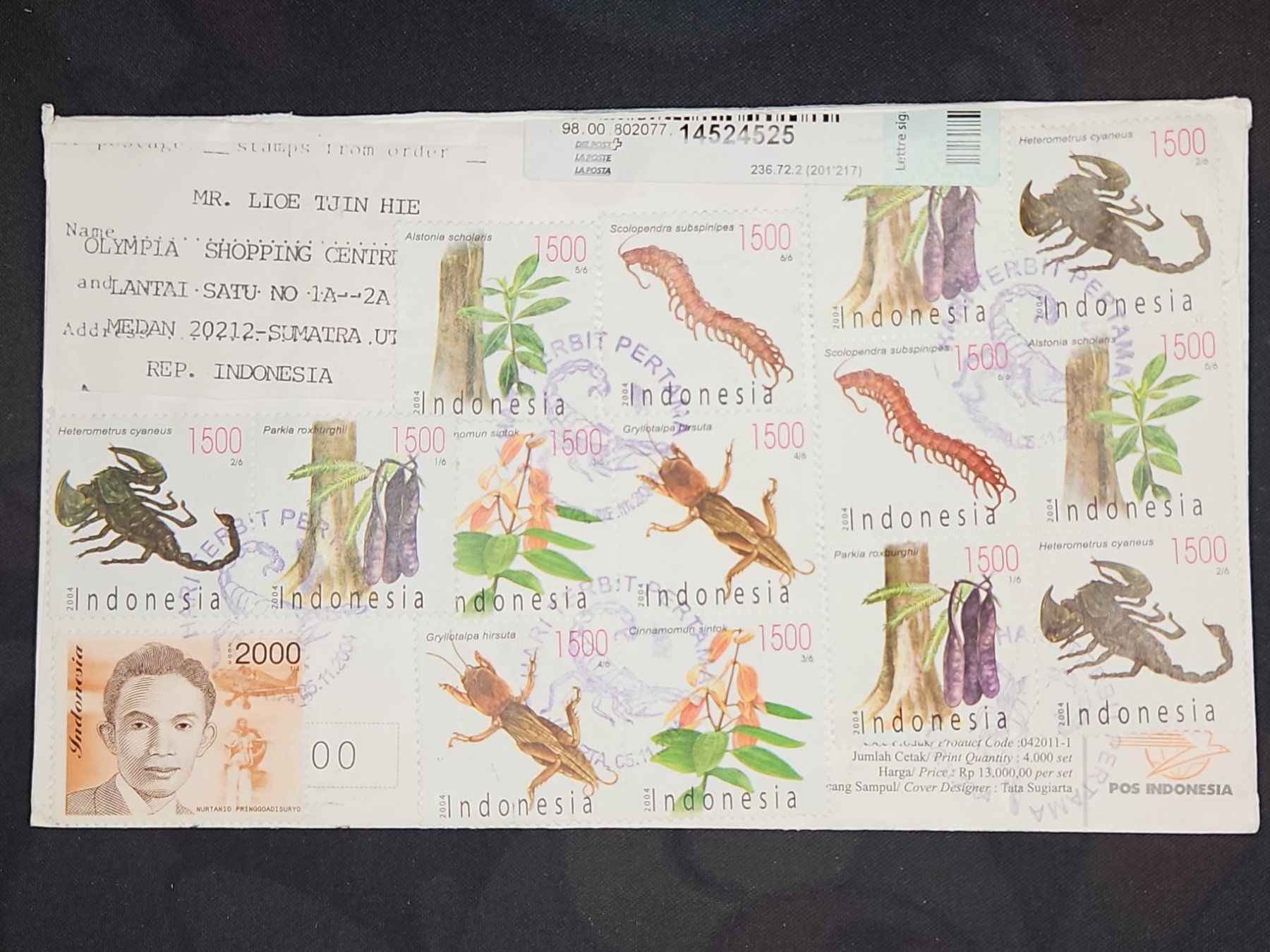 Tutti i francobolli: CL25 Enveloppe + Timbre Indonésie 2004 – Usato da Cousset venduto da Patrick_Collections 1