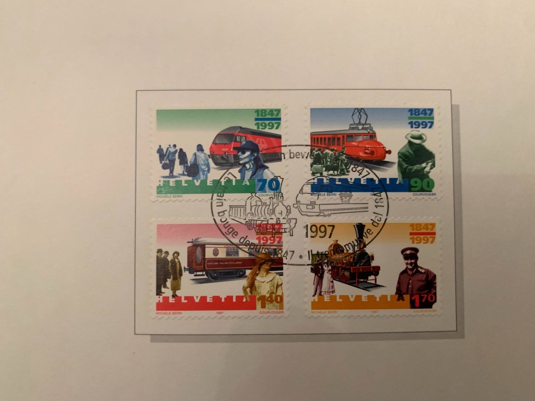 Tutti i francobolli: 150 Jahre Schweizer Bahnen 1997 – Nuovo (secondo la descrizione) da Landquart venduto da interesse63